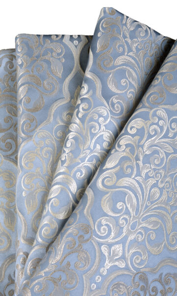 Damask Double Pinch Pleat Custom Drapery