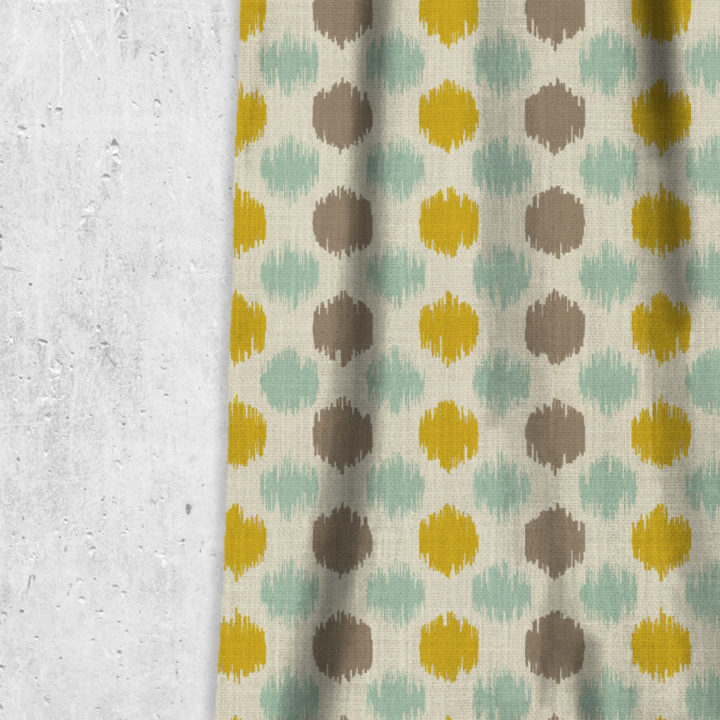 &#8216;Beatrice&#8217; Printed Window Treatments (Yellow/ Blue/ Brown)