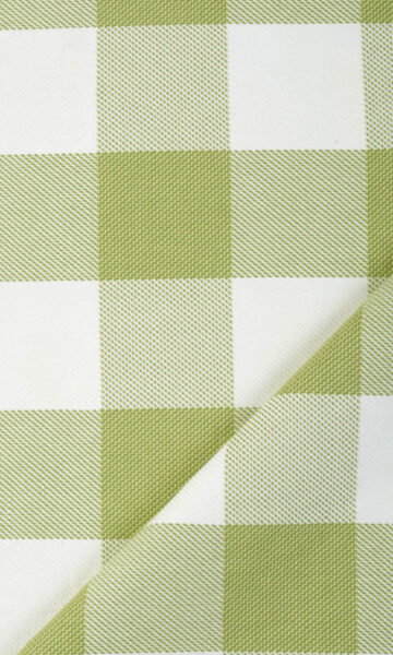 White & Green Checked Custom Fake Roman Shades