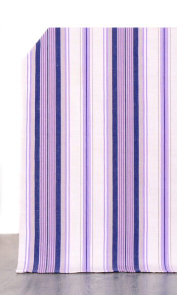 Striped Cotton Custom Drapes & Roman Blinds