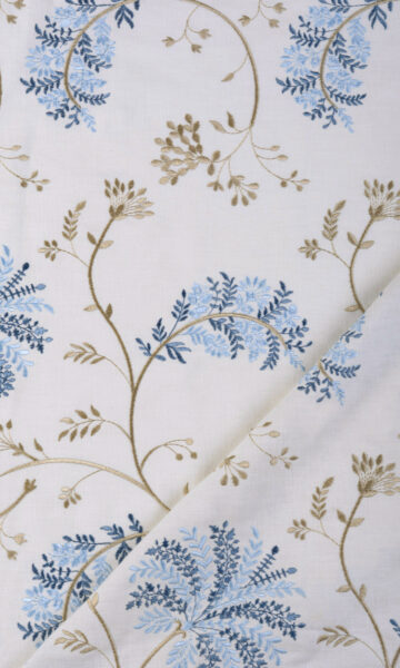 White Floral Bathroom Custom Window Drapes