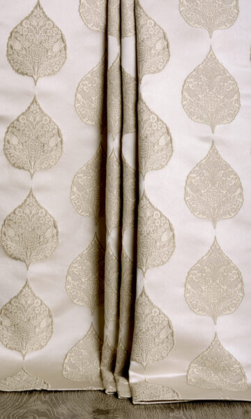 Beige Double Pinch Pleat Custom Drapery
