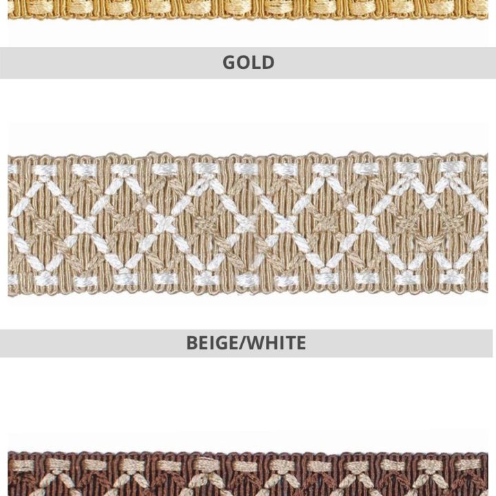 Mosaic&#8217; Border Trim for Drapes &#038; Curtains (8 Colors)