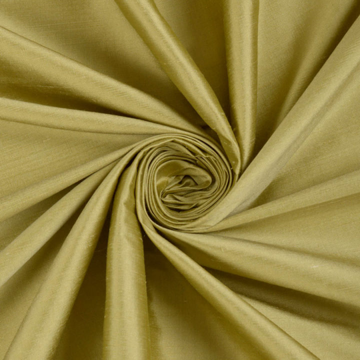 &#8216;Salsao&#8217; Shantung Silk Bespoke Fabric Blinds (Warm Green)