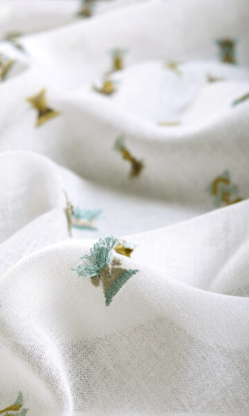 Floral Embroidery Custom Drapes