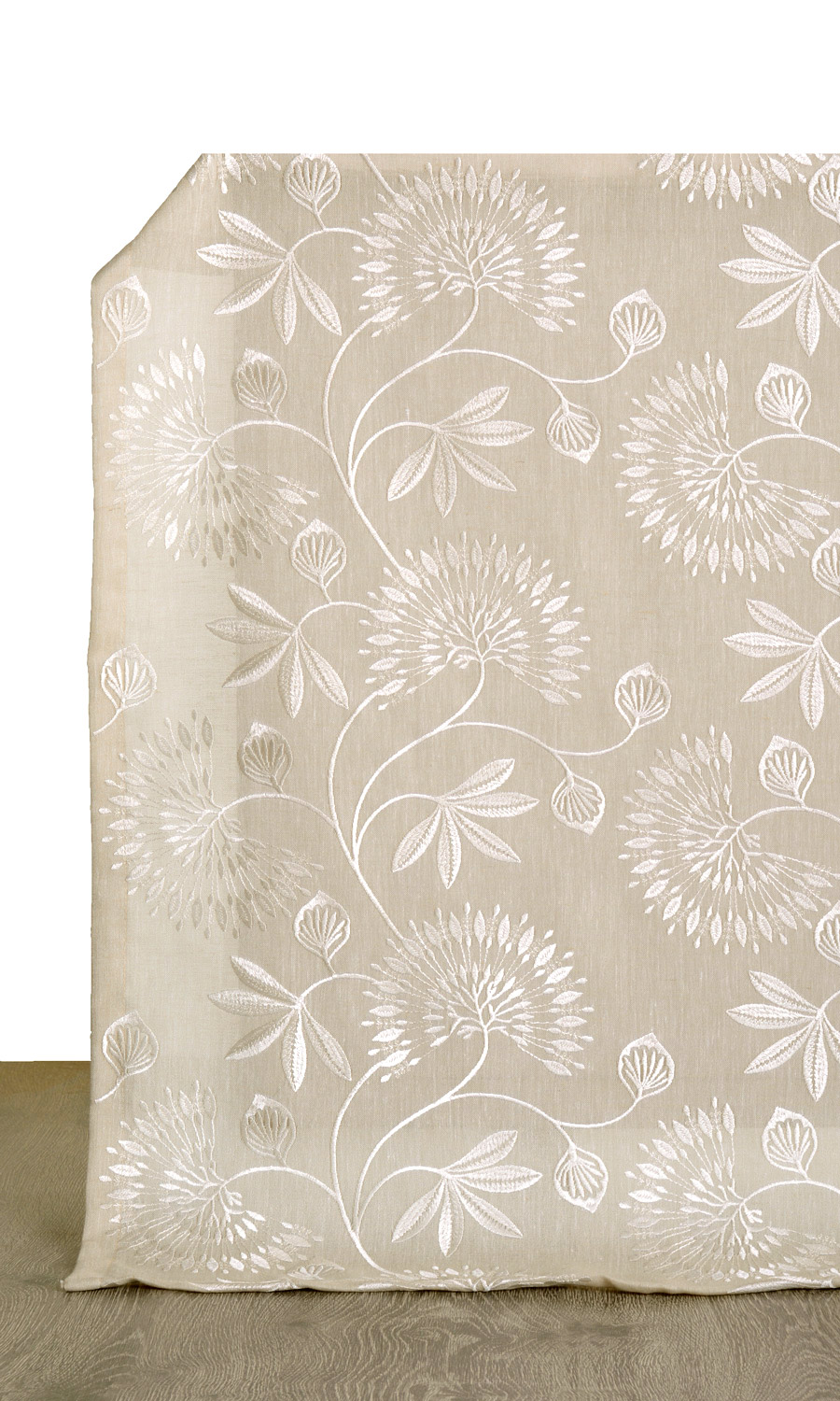 Ameraldo' Natural Semi Sheer Curtains (Wheat Beige/ White)
