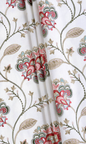 White Floral Patterned Curtains For Bedroom
