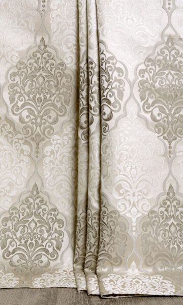 Damask Double Pinch Pleat Custom Drapery