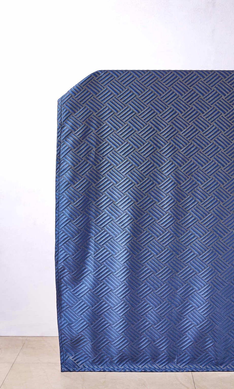 'Night Scape' Silk Blend Custom Size Window Drapery (Navy Blue)
