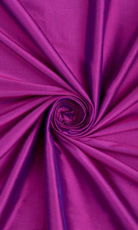 'Prugna' Silk Pinch Pleat Drapery (Fuchsia Pink/ Purple)