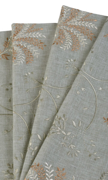 Grey Floral Custom Drapery