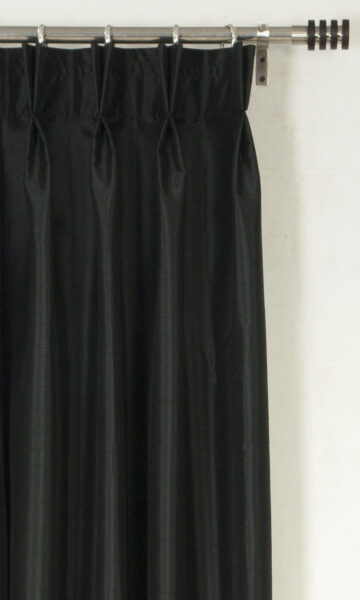 Black Silk Custom Curtains For Living Room
