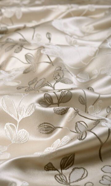 Floral Beige Extra Long Custom Curtain