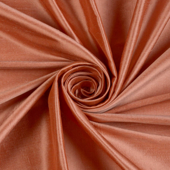 &#8216;Sekoya&#8217; Shantung Silk Custom Window Curtains (Orange)