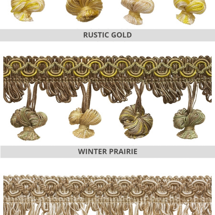 &#8216;Artisan Luxury&#8217; Tassel Trim for Drapes &#038; Curtains (19 Colors)