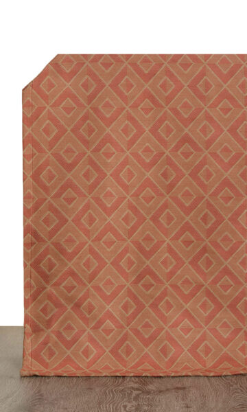 Orange Geometric Custom Curtains For Living Room