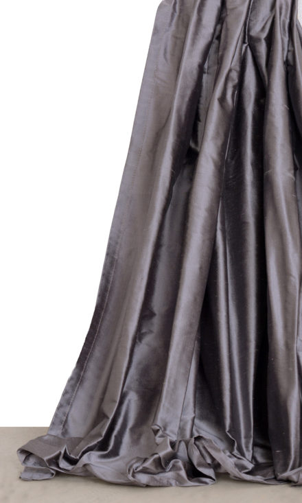 'Celik' Shantung Silk Custom Window Curtains (Grey/ Purple)