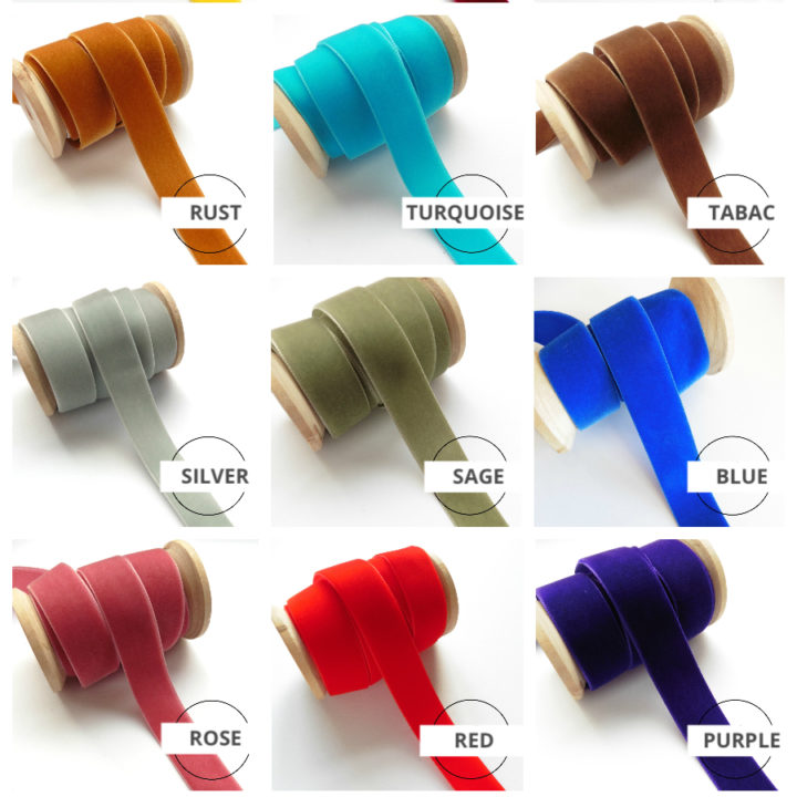 Velvet Ribbon Trim for Drapes & Curtains (36 Colors)