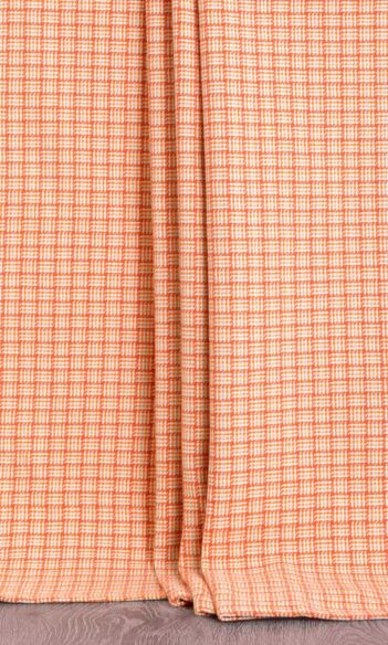 Orange Checked Custom Roman Blinds For Living Room