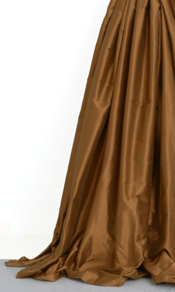 'Farelo' Shantung Silk Custom Roman Shades (Bronzy Orange) - Image 2