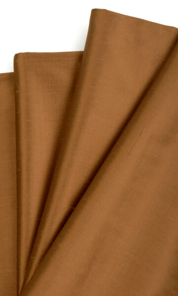 'Farelo' Shantung Silk Custom Roman Shades (Bronzy Orange) - Image 3