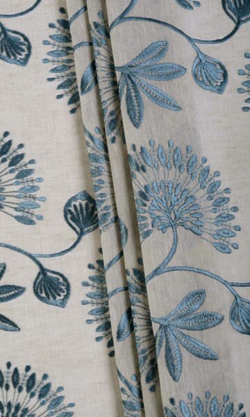 Floral Custom Drapery & Roman Blinds