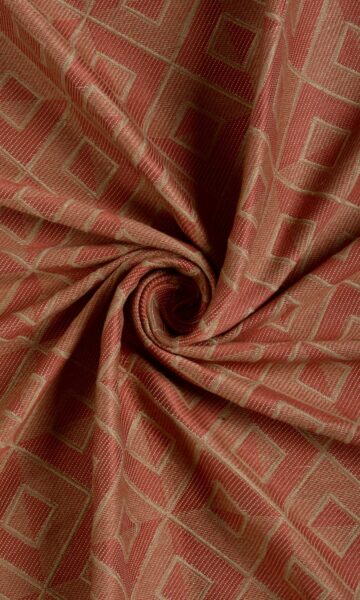 Orange Geometric Custom Curtains For Bedroom