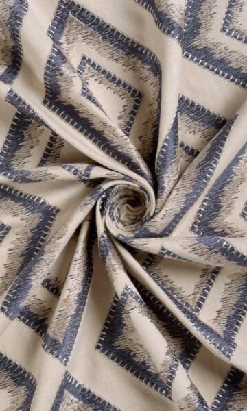 Blue & Beige Custom Drapes For Bedroom