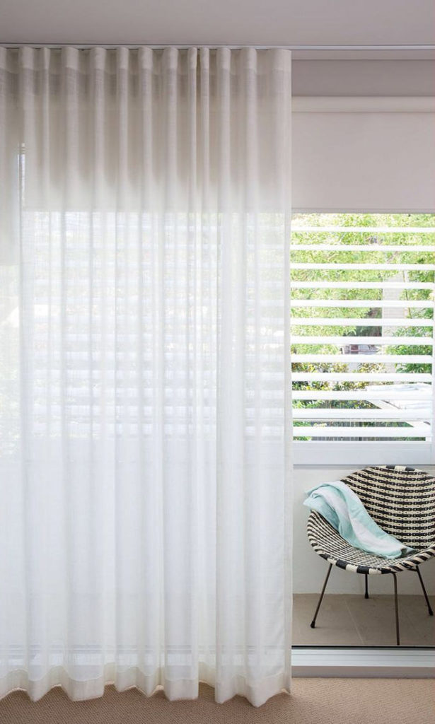 White Sheer Living Room Custom Curtain