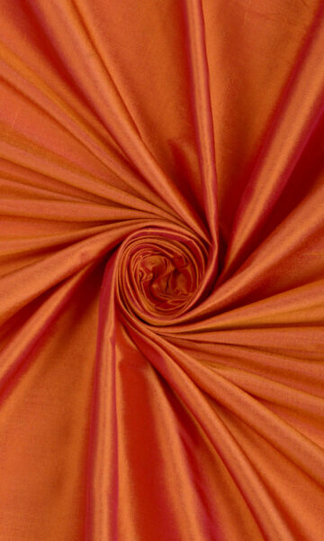 Orange Silk Custom Window Treatments For Living Room