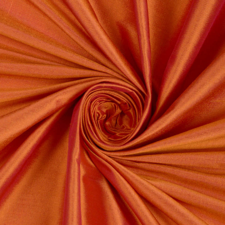&#8216;Mandarino&#8217; Shantung Silk Custom Curtains (Saffron Orange)