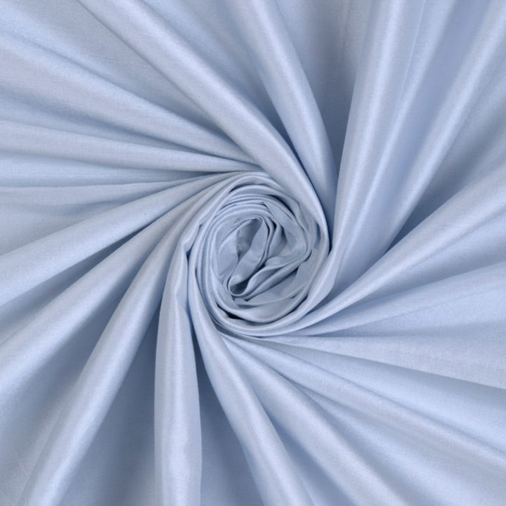 ‘Mavi’ Shantung Silk Custom Size Roman Shades (Ice Blue)