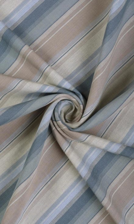 'Relaxed Navy' Made to Measure Cotton Drapes (Blue/ Brown)