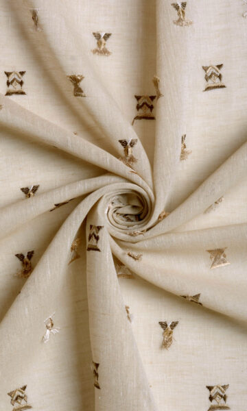 Beige Embroidery Roman Shades For Living Room
