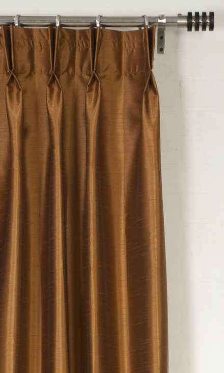 Brown Silk Custom Drapes For Bedroom