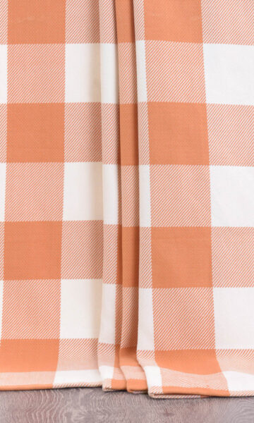 Checked Custom Drapery & Roman Blinds