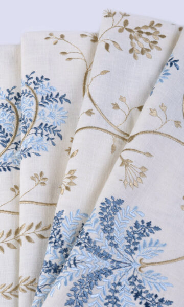 White Floral Custom Window Roman Blinds