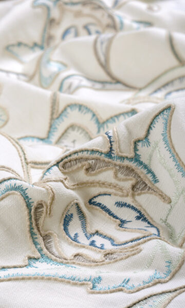 White Floral Drapes For Kitchen