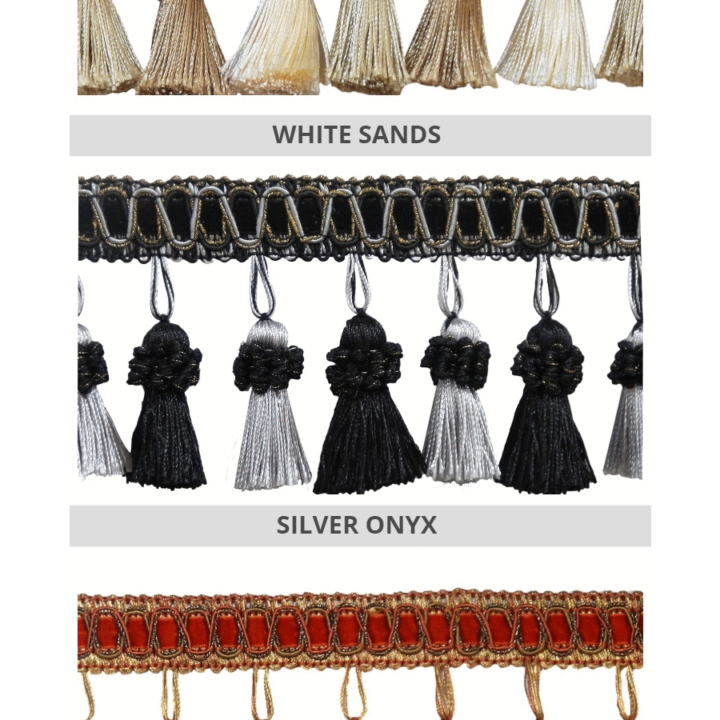 &#8216;Sicily&#8217; Tassel Trim for Drapes &#038; Curtains (10 Colors)