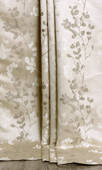 Floral Beige Extra Long Custom Curtain