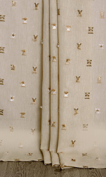 Beige Embroidery Extra Long Custom Curtains For Bedroom