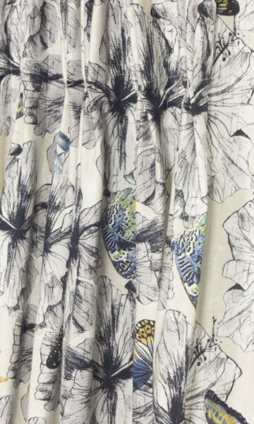 Floral Printed Custom Drapes For Kitchen