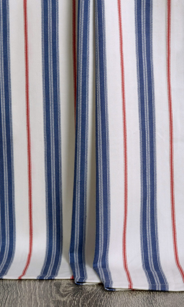 'Chelsea Pirate' Custom Cotton Window Shades (Red/ Blue)