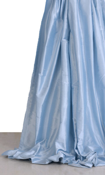Sky Blue Silk Extra Long Custom Drapery