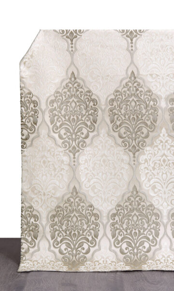Damask Beige Custom Drapes For Bedroom