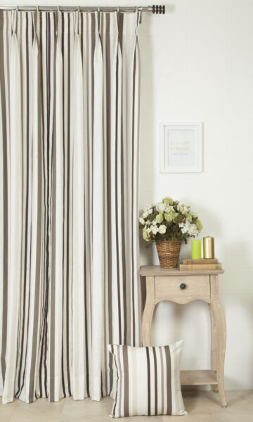 Striped Printed Custom Drapes For Dining Room