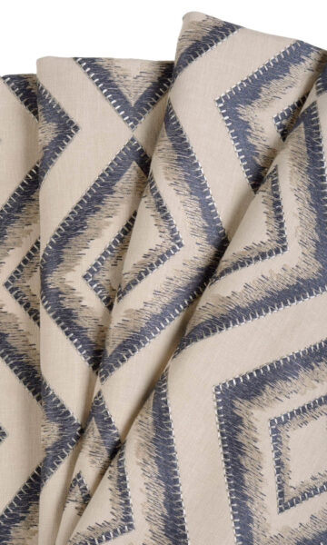 Blue & Beige Custom Valance & Window Treatments