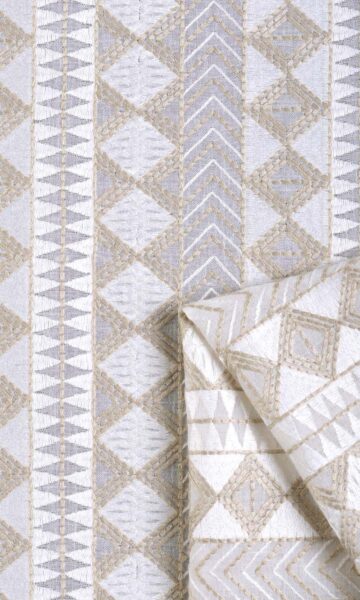 Geometric Embroidery Patterned Curtains