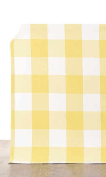 Yellow Checked Custom Drapes For Bedroom