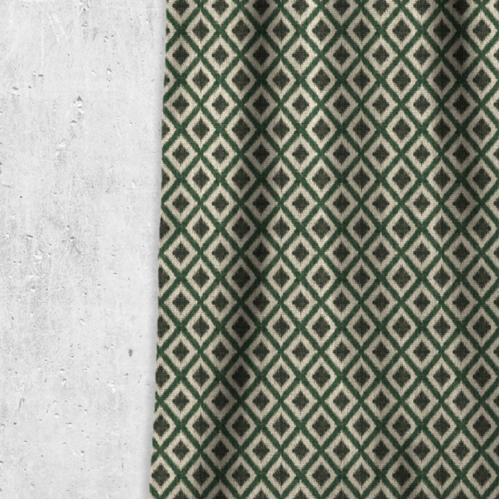 &#8216;Villa Amalfi&#8217; Diamond Patterned Ikat Shades (Green/ Charcoal)